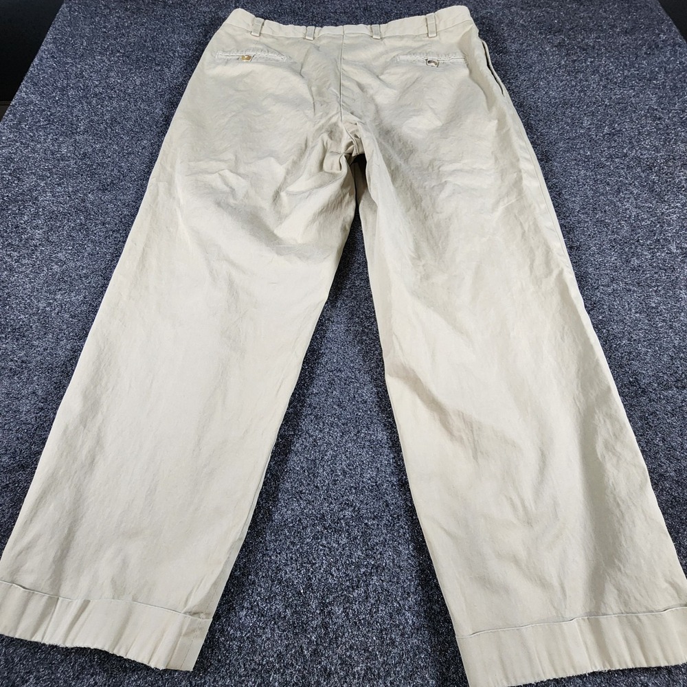 Bill's Khakis Chino Pants Men 38x26 Beige Pleated Cuffed Classic M2P Made USA - Picture 10 of 16